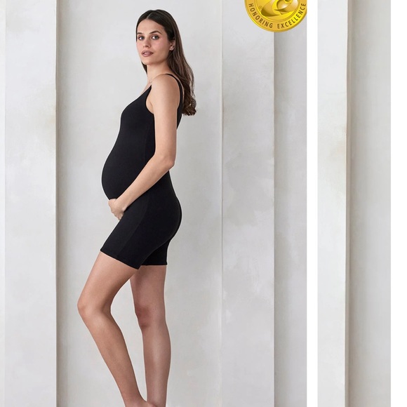 Bumpsuit The Cindy Maternity Romper Shorts One Piece, Black, Size S - Picture 3 of 7